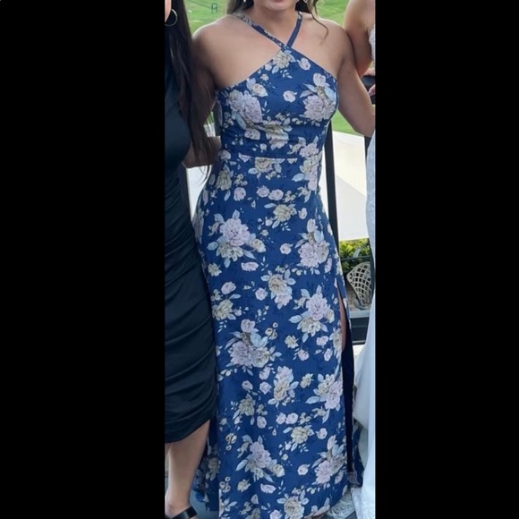 Altar’d State Calliope Maxi- Floral Halter Dress - Picture 4 of 5